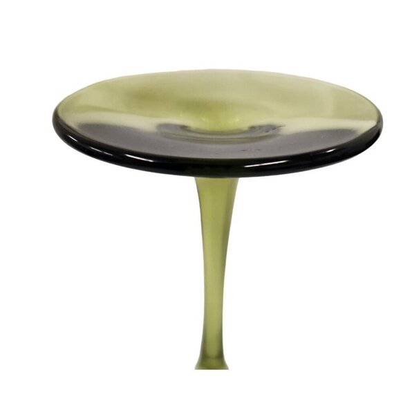 Pier 1 Clear Wine Glass With Green Stem & Base 9"x 3" - Picture 6 of 8